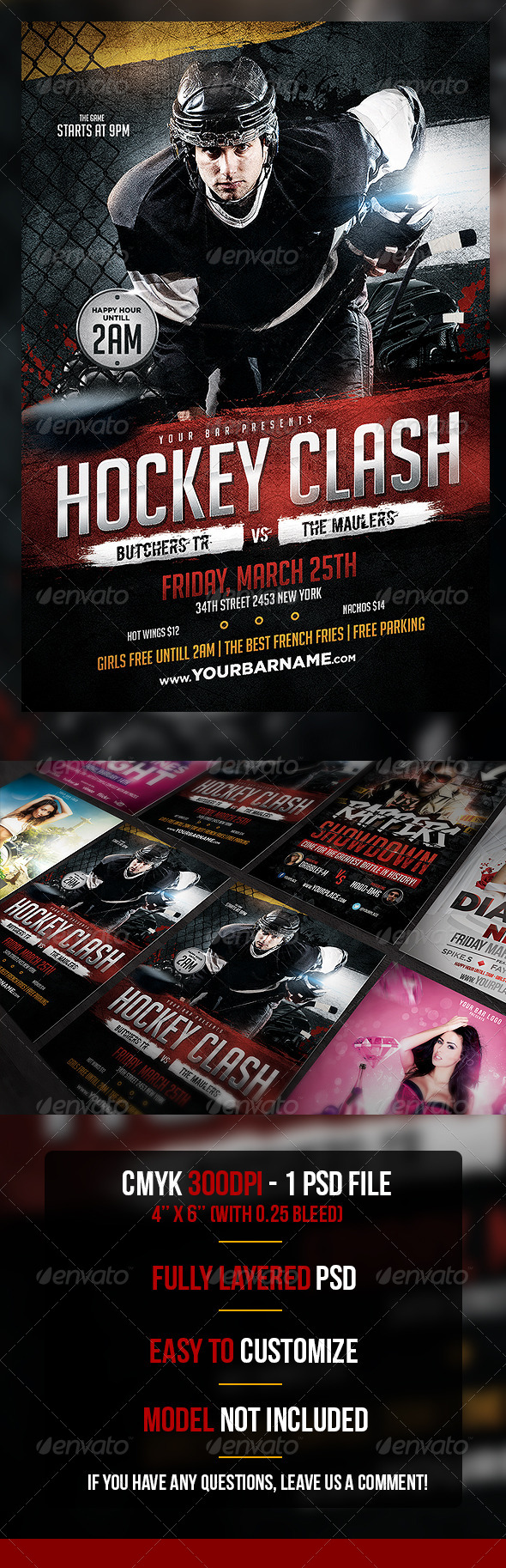 Hockey Clash Flyer Template - Sports Events