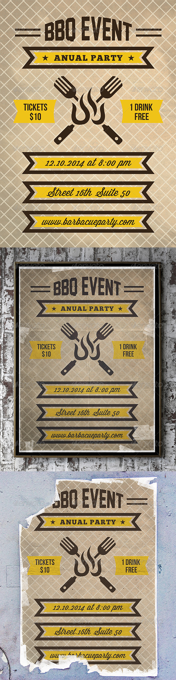BBQ Party Flyer Poster BBQ Party Flyer Poster
