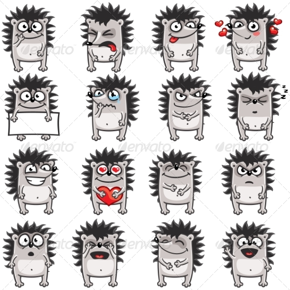 16 Smiley Hedgehogs 2 16 Smiley Hedgehogs 2