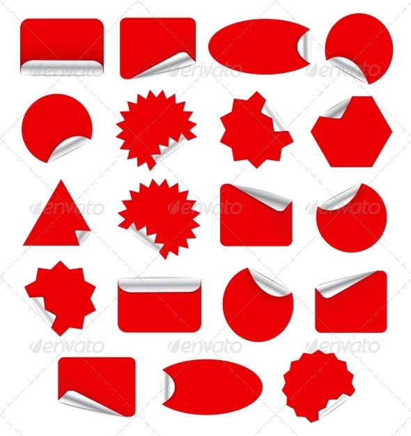 Set of Red Stickers Set of Red Stickers