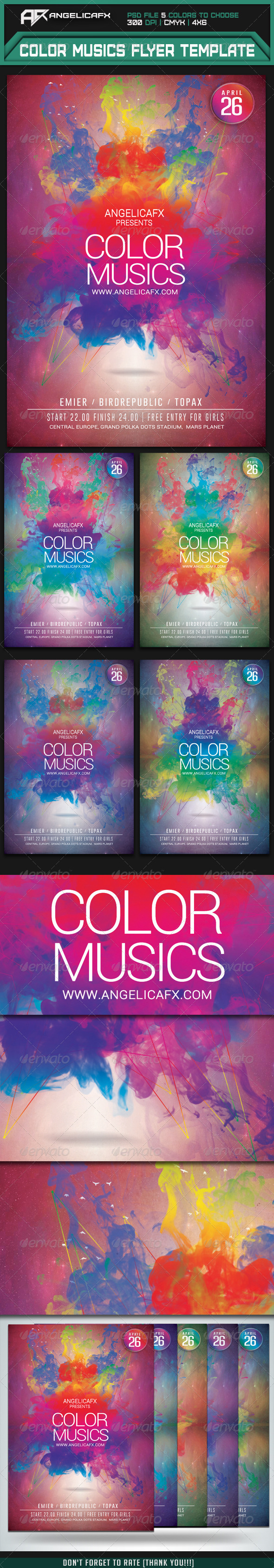 Color Music Flyer Template Color Music Flyer Template