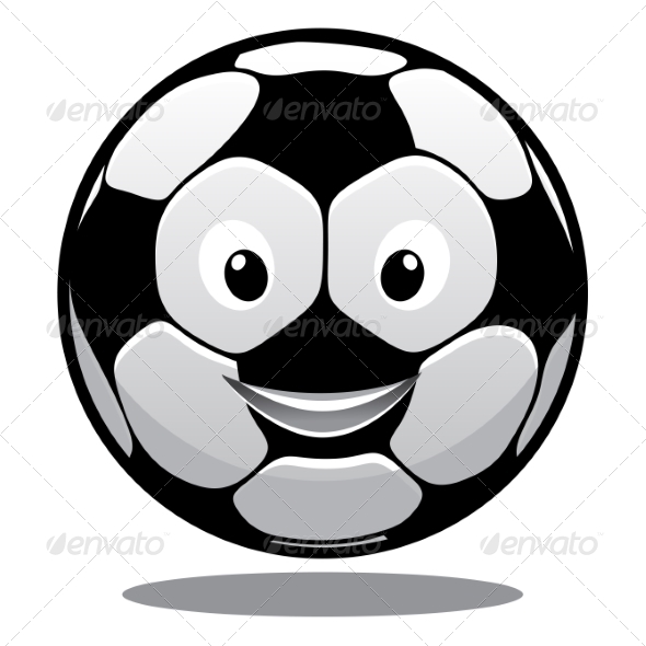 Happy Cartoon Smiling Soccer Ball Happy Cartoon Smiling Soccer Ball