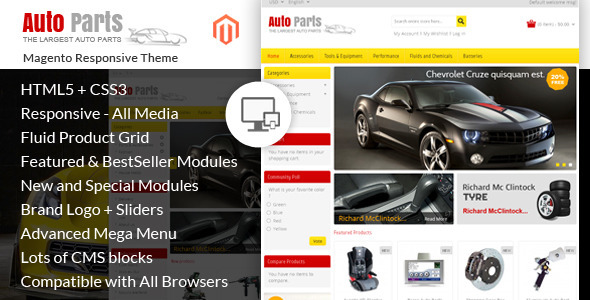 Auto Parts - Tools Magento Theme