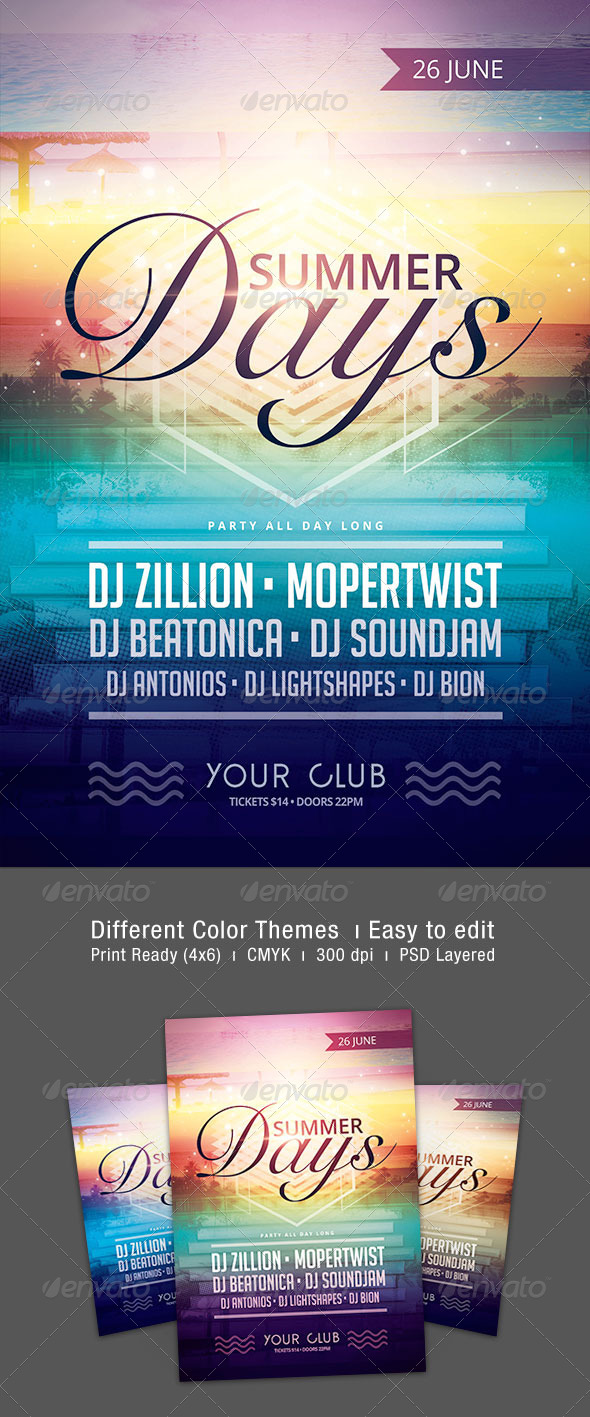 Summer Days Flyer - Clubs & Parties Events
