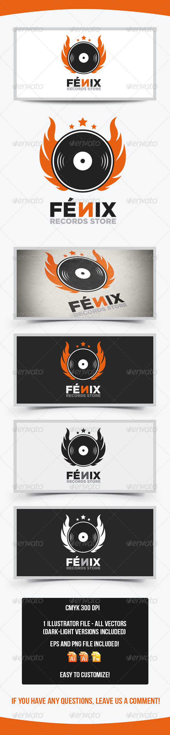 Fenix Records Store Logo Template - Logo Templates