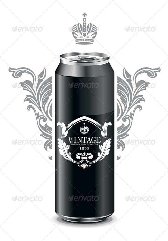 Can with vintage picture Can with vintage picture