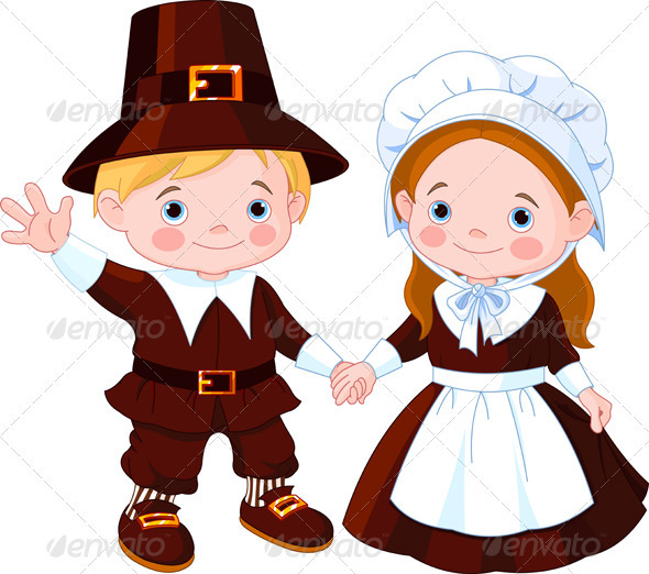 Thanksgiving Day Pilgrim Couple