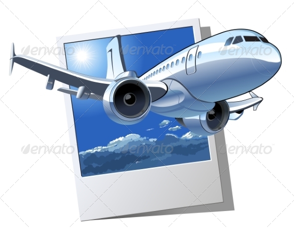 Vector Cartoon Airliner