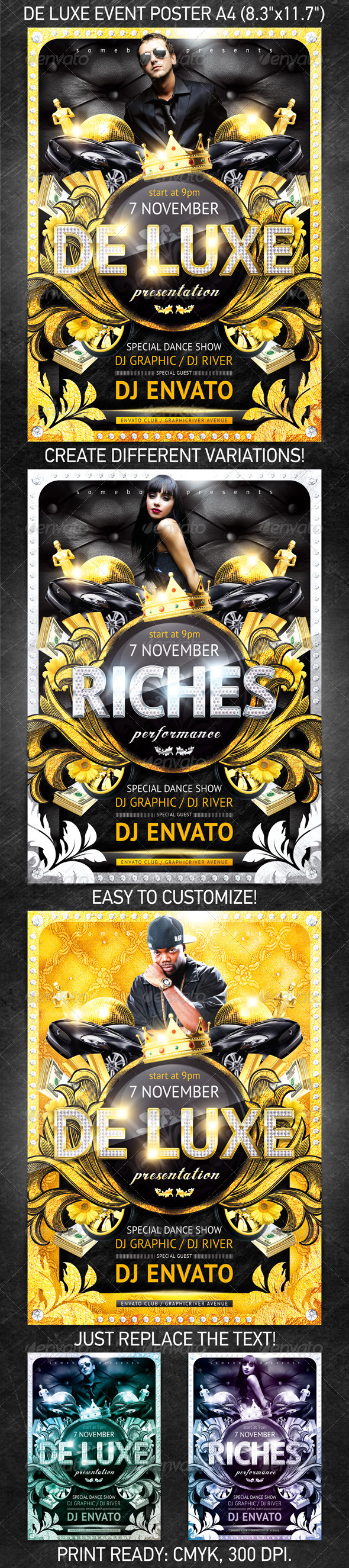 De Luxe Event Poster - Clubs & Parties Events