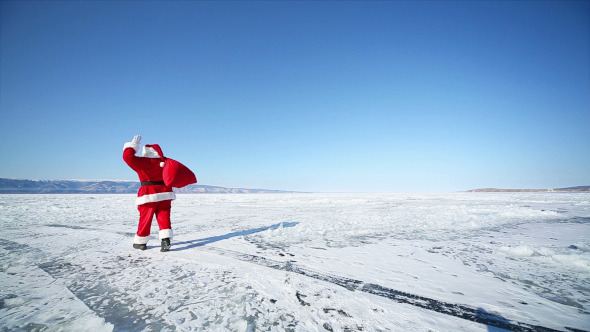 Santa With Gifts Goes Into the Distance Santa With Gifts Goes Into the Distance