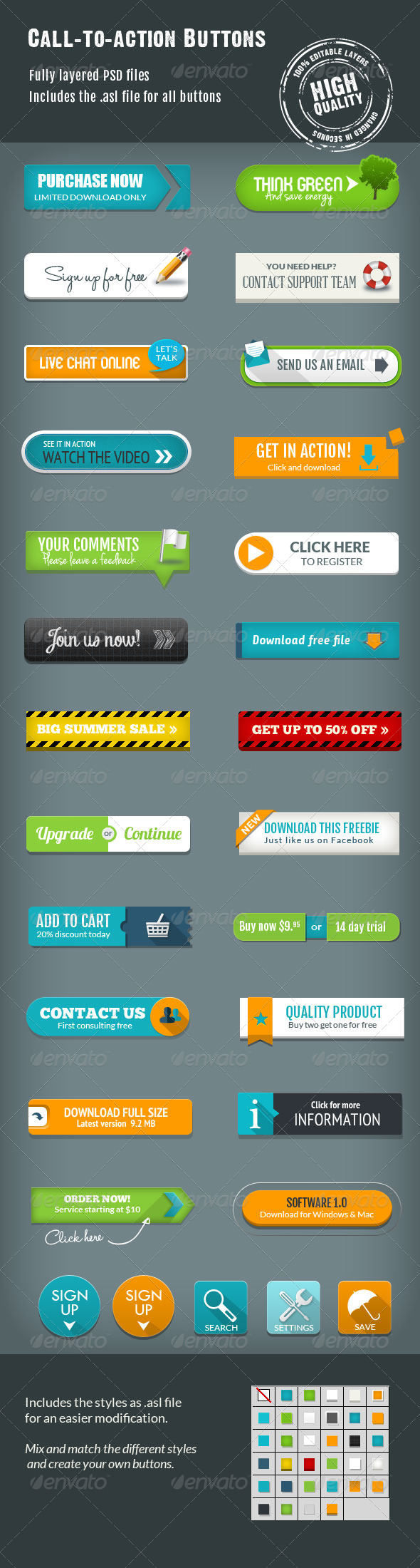 Call-To-Action Buttons Vol.III - Buttons Web Elements