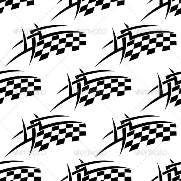 Stylized Seamless Pattern of a Checkered Flag