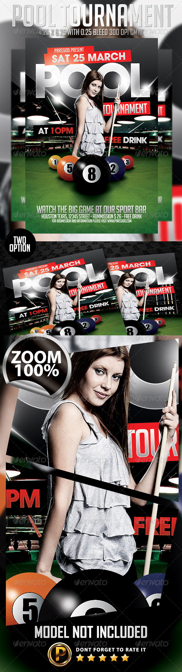 Pool Tournament Flyer Template - Events Flyers