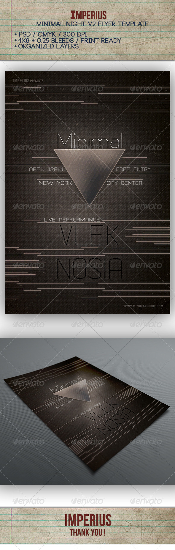 Minimal Night V2 - Flyers Print Templates