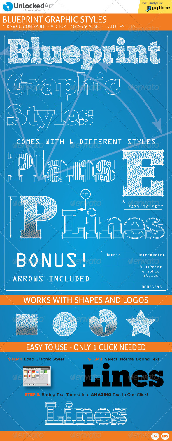 Blueprint Graphic Styles - Styles Illustrator