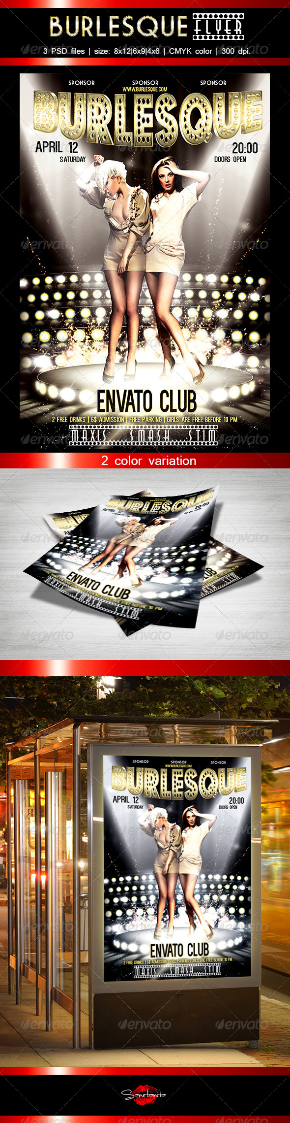 Burlesque Flyer - Clubs & Parties Events