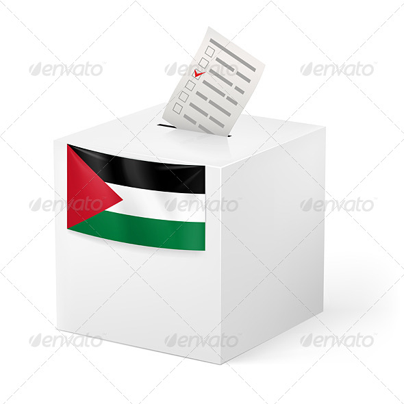 Ballot Box with Voting Paper Palestine Ballot Box with Voting Paper Palestine