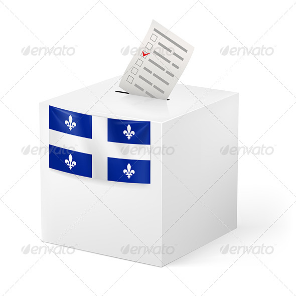 Ballot Box with Voting Paper Quebec Ballot Box with Voting Paper Quebec