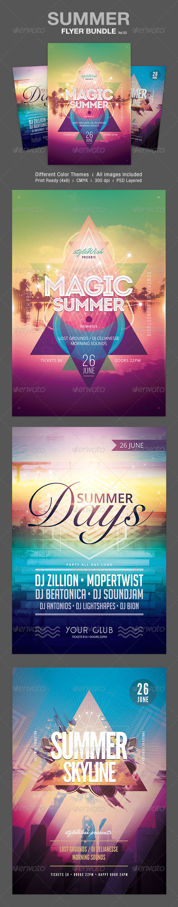 Summer Flyer Bundle Vol.03 - Clubs & Parties Events