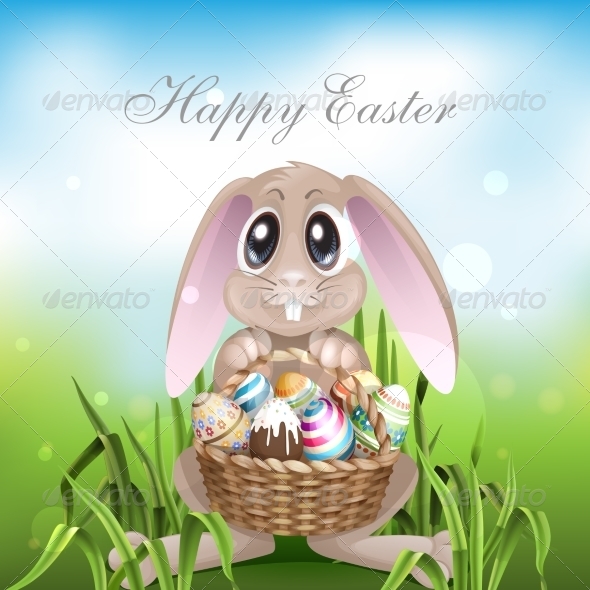 The Easter Bunny with a Basket Full The Easter Bunny with a Basket Full
