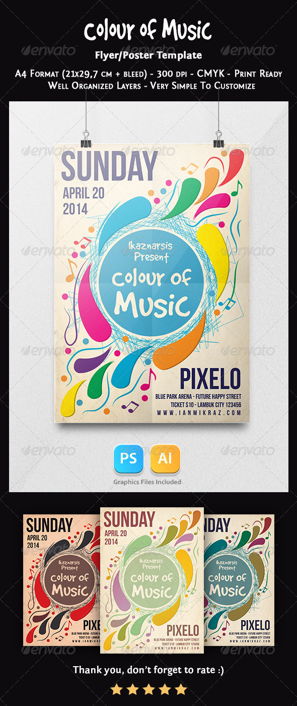 Colour of Music Flyer Template - Concerts Events