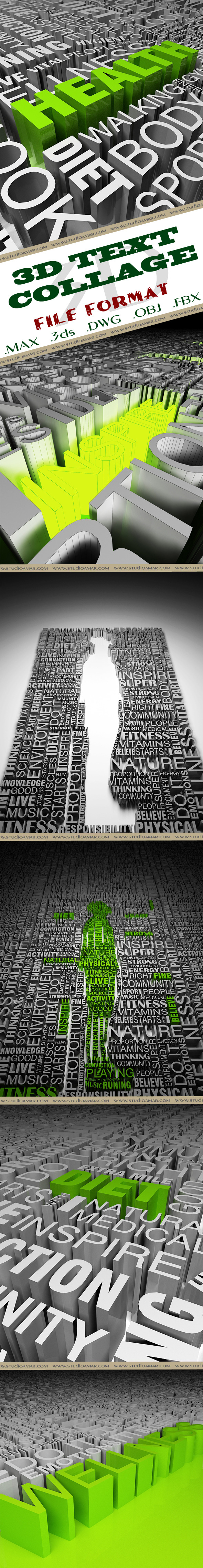 Text Collage 3D Part 1 123 Text Collage 3D Part 1 123