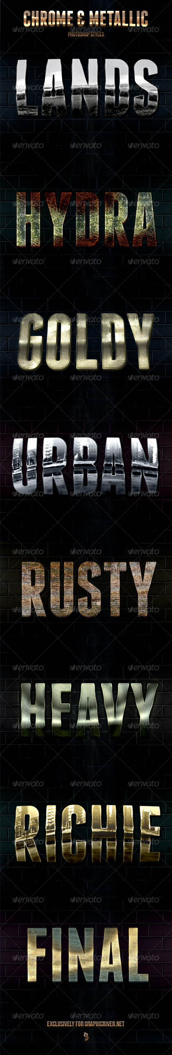 Chrome And Metallic Styles - Styles Photoshop