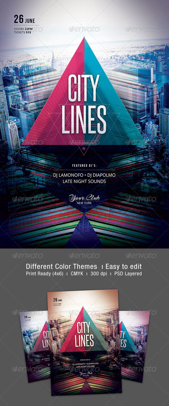 City Lines Flyer - Clubs & Parties Events