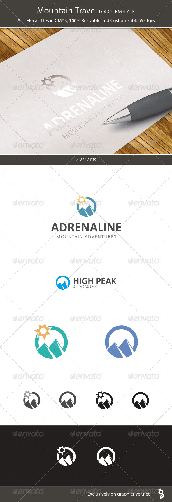Mountain Travel Logo Template - Nature Logo Templates