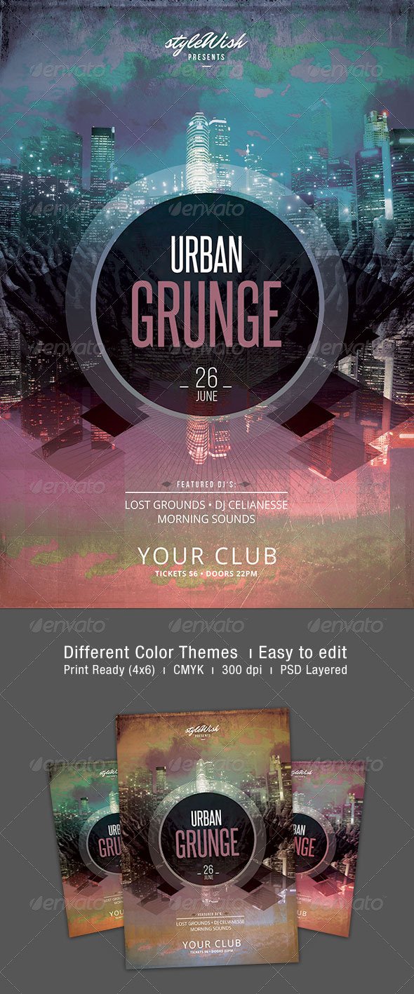 Urban Grunge Flyer - Clubs & Parties Events