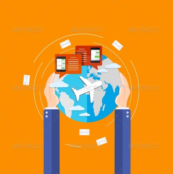 Vector Flat Modern Icons on Sample Background Vector Flat Modern Icons on Sample Background
