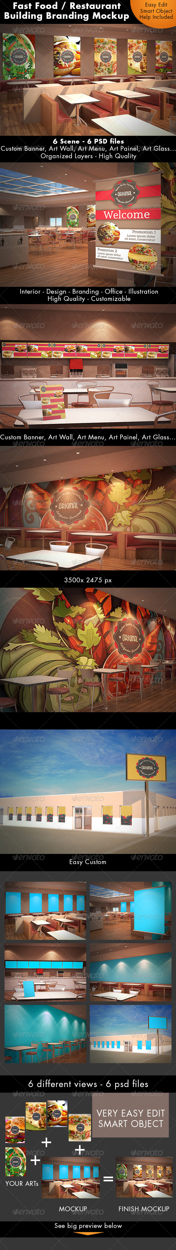 Fast Food Building Branding Mockup Fast Food Building Branding Mockup