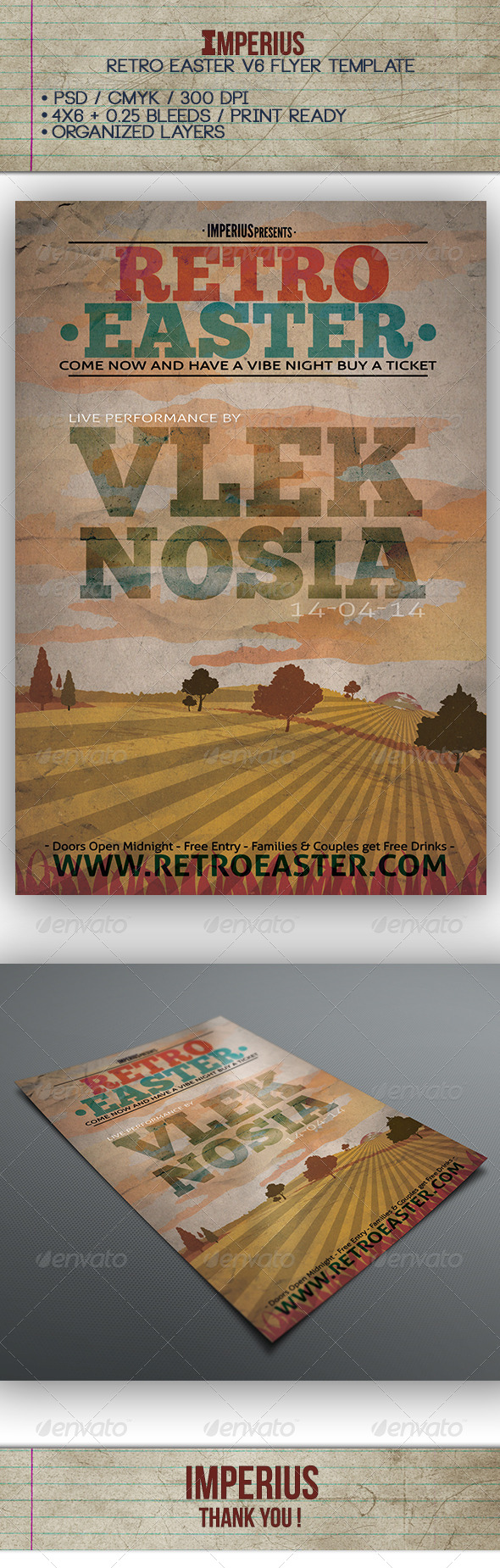 Retro Easter V6 - Flyers Print Templates