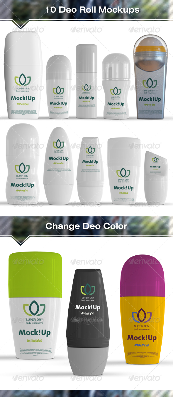 10 Roll-On Deodorant Mockups 10 Roll-On Deodorant Mockups