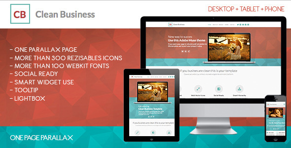 Clean Business One | Adobe Muse Template