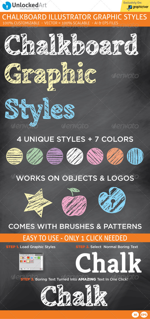 ChalkBoard Graphic Style - Styles Illustrator