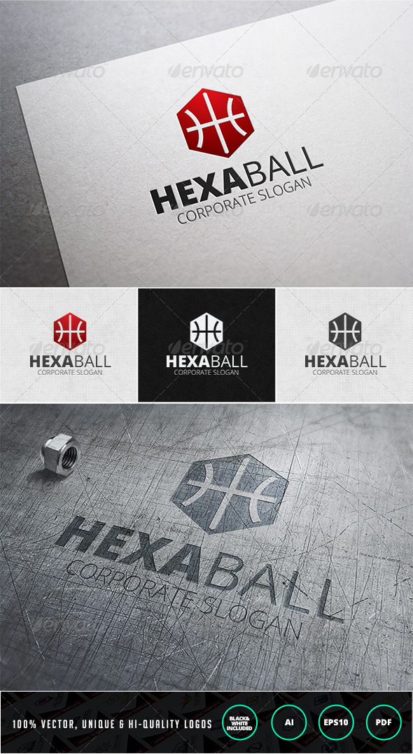 Hexa Ball Logo Template Hexa Ball Logo Template