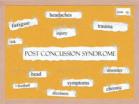 Post Concussion Syndrome Corkboard Word Concept
