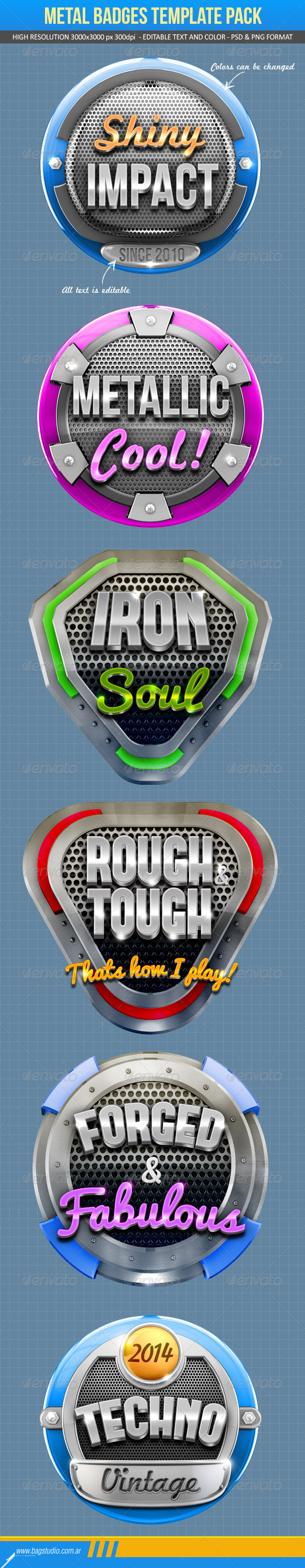Metal Badges Template Pack Metal Badges Template Pack
