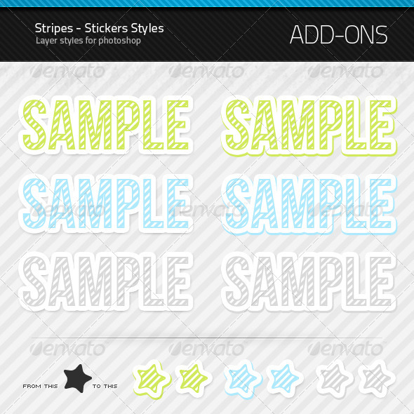 Stripes - Stickers Styles and Actions - Text Effects Styles