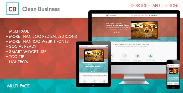 Clean Business Multipage | Muse Template