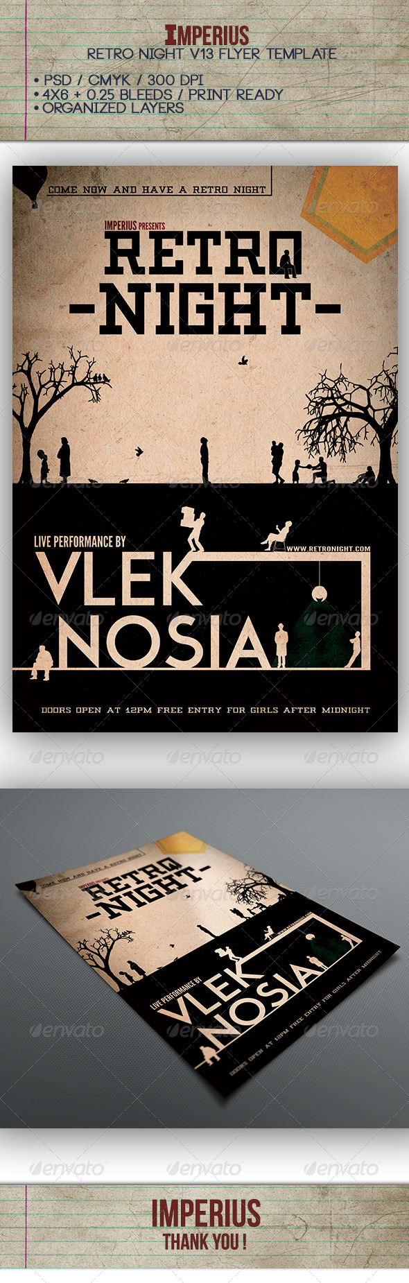Retro Night V13 - Flyers Print Templates