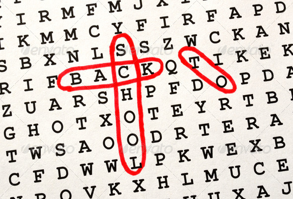 The Words BACK TO SCHOOL on Word Search Puzzle