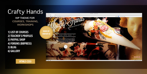 Crafty Hands-Courses, Training, Workshops WP Theme