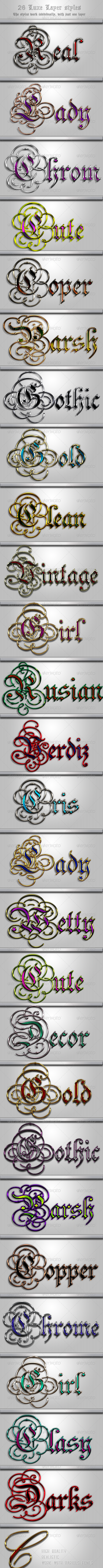 26 Luxe layer styles - Text Effects Styles