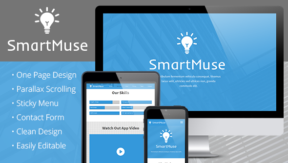 SmartMuse - One Page Parallax Muse Template