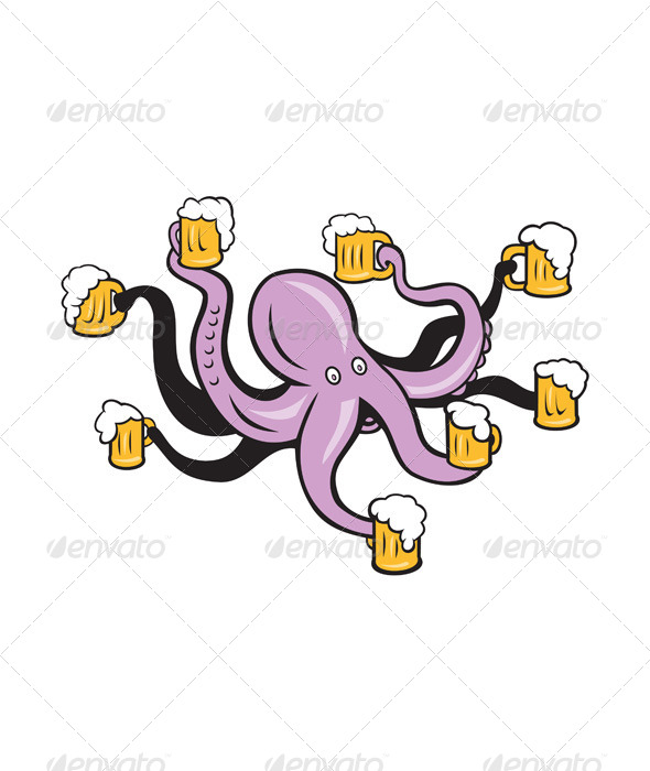 Octopus Holding Mug of Beer Tentacles Octopus Holding Mug of Beer Tentacles