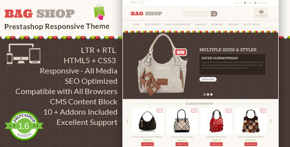 Bag Shop Prestashop Responsive Theme Bag Shop Prestashop Responsive Theme