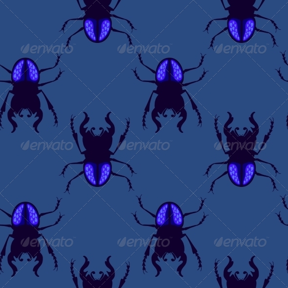 Stag Beetle Seamless Pattern Stag Beetle Seamless Pattern