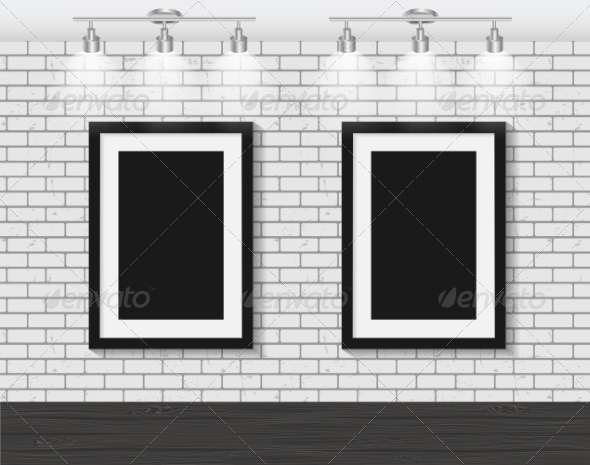 Frame on Brick Wall for Your Text and Images Frame on Brick Wall for Your Text and Images